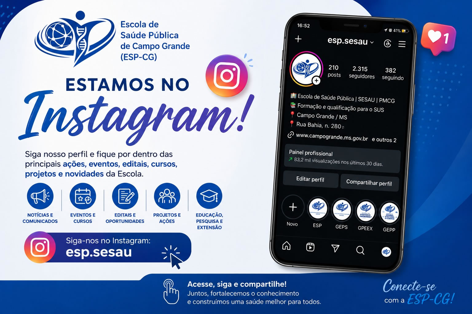 Siga nosso perfil no Instagram